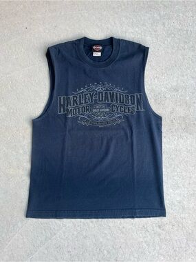 Harley-Davidson Navy Sleeveless Logo Tank Top